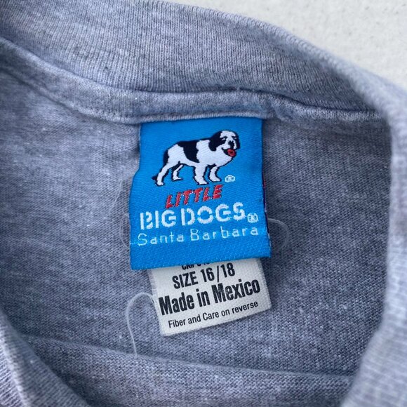 Vintage Y2K 2000s Little Big Dogs Grey Cheerleader Graphic Tee Shirt Small 16/18 - Picture 3 of 8